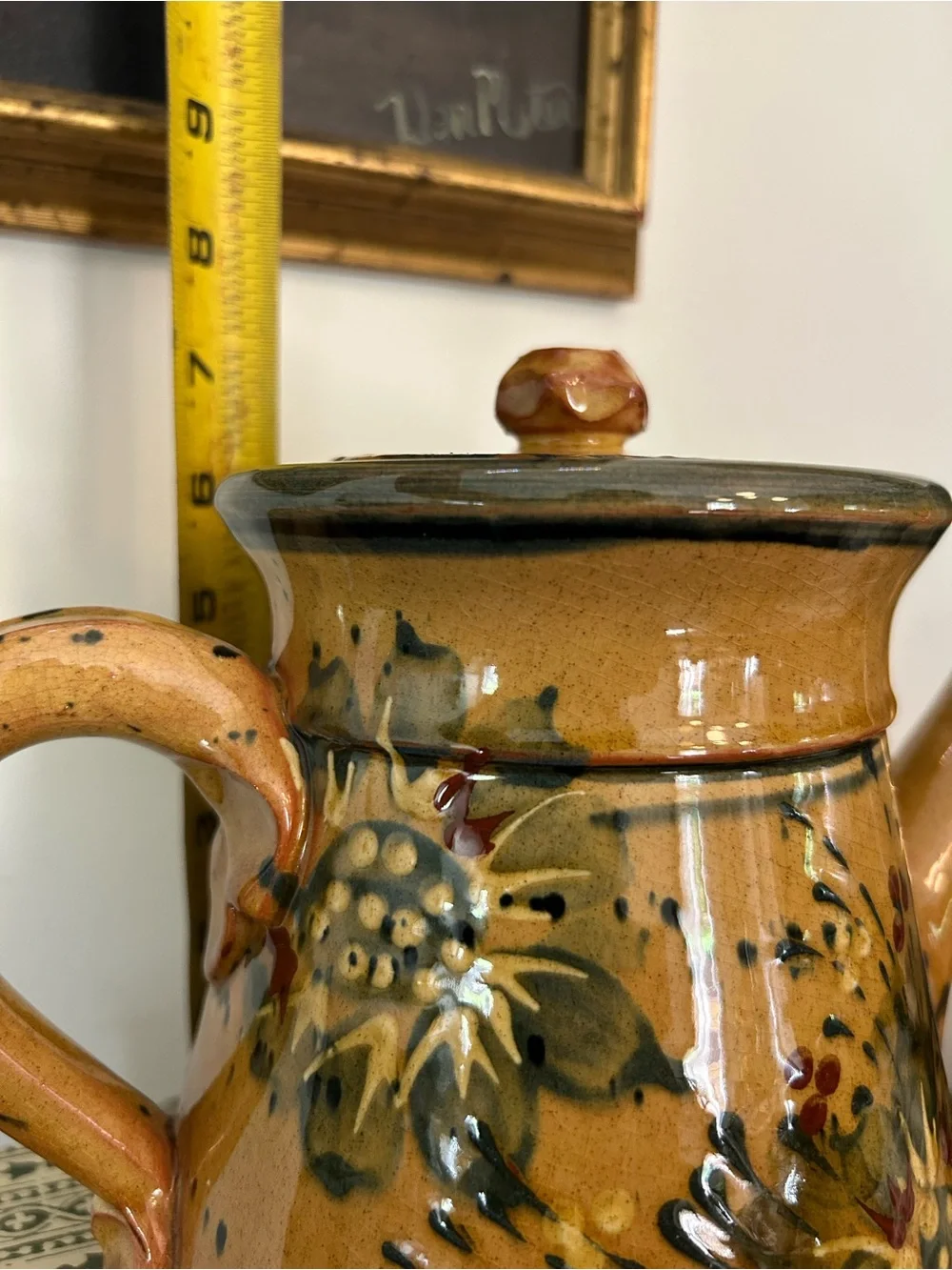 French FF Griffi Corsica Terraghja Hand-Painted Teapot